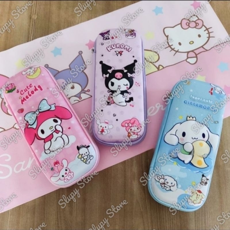 

Pouch tempat pensil timbul kuromi my melody cinnamoroll