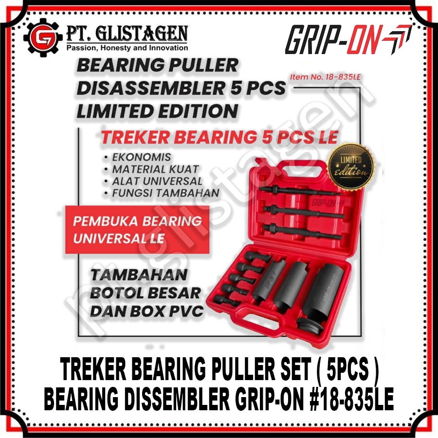 GRIP ON 18-835LE Treker Bearing Puller 5pcs Bearing Disassembler Set GRIP ON 18 835LE