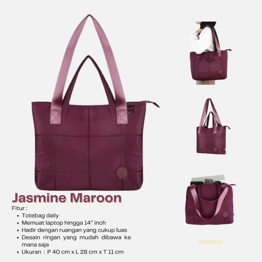 Totebag Puff Jasmine Totebag Wanita Tas Selempang Cewek Tas Kerja Harian Wanita
