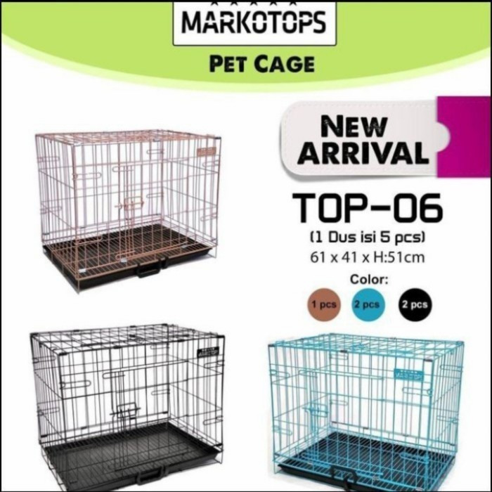 Kandang Kucing Top 06 ukuran L61*W41*51cm M/ Kandang Lipat Hewan / Kandang Kucing