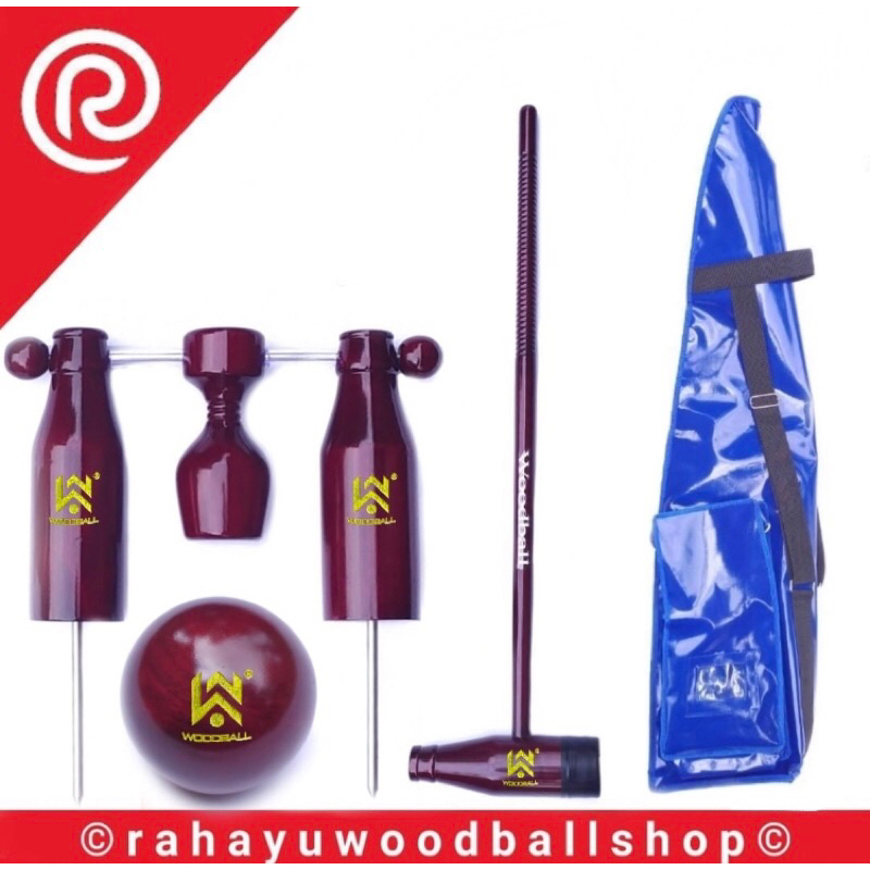 Woodball Set Merk W-Woodball ( mallet gate bola tas )