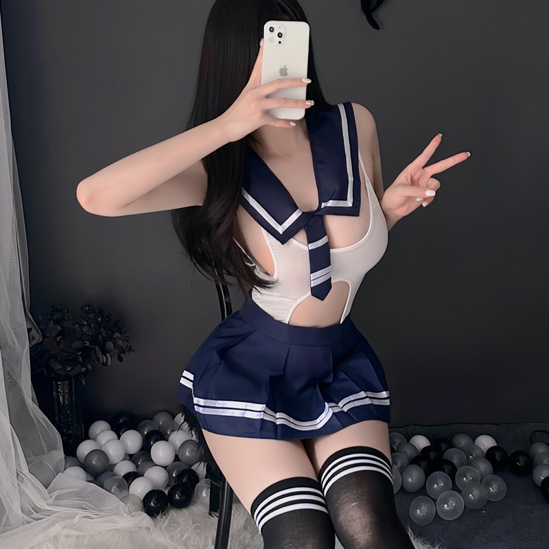 Lingerie Sexy Japanese Manis Siswa Cosplay Seksi hot Set Jumpsuit Set 3A201-