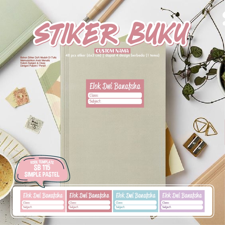 

Stiker Label Buku Aesthetic Simple isi 48 pcs Custom bisa ditulis pakai pulpen / pensil (MYCHILKECIL)