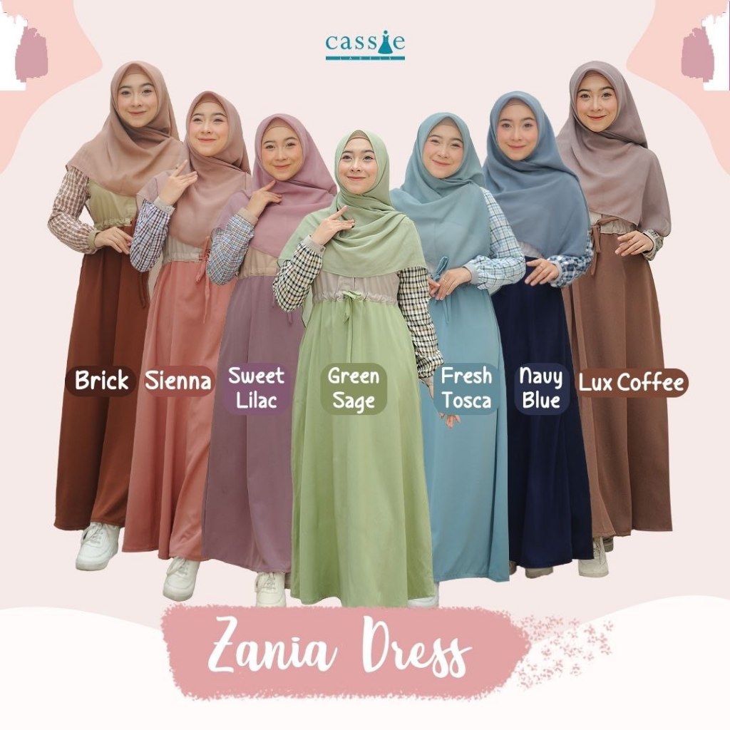NEW ZANIA DRESS BY CASSIE | Gamis Kombinasi |