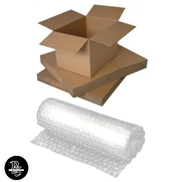 

Packing tambahan bubble wrap dan kardus