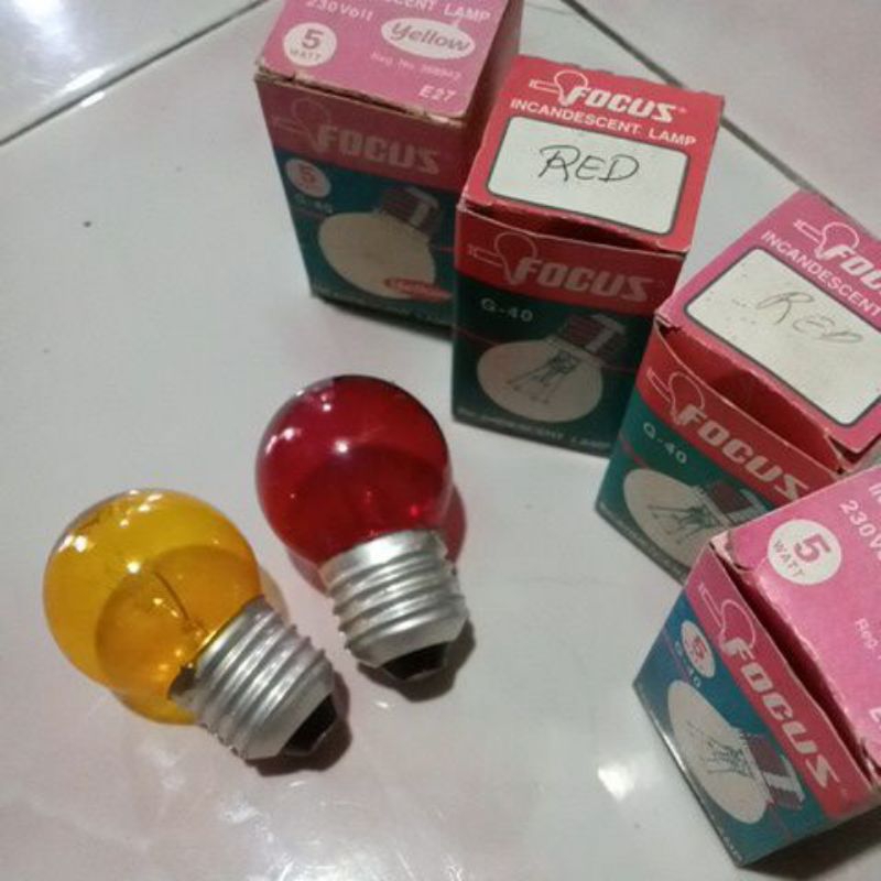 BOLAM LAMPU WARNA MERAH,KUNING 5watt