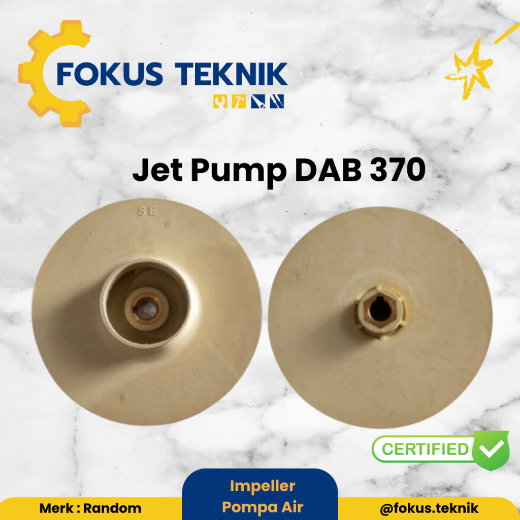 impeller / Kipas Pompa Air JetPump DAB 370 / impeller sphi Gading - Spare Part Pompa Air