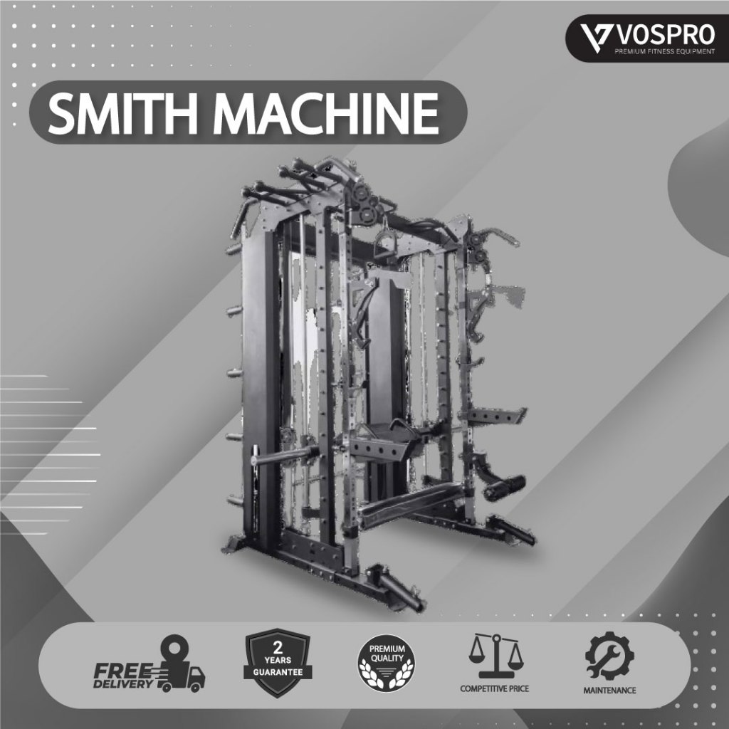 VOSPRO Smith Machine Multifungsi / Alat Olahraga Fitness Import Komersial
