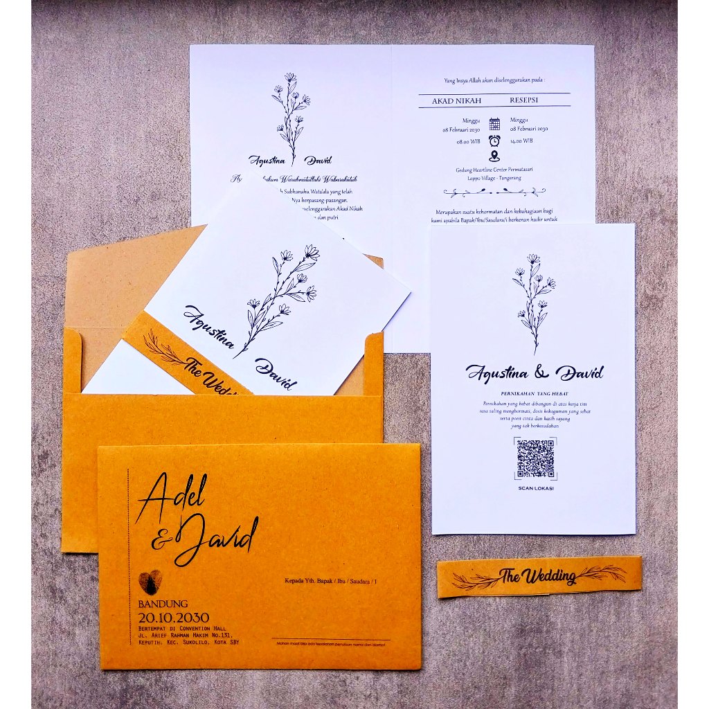 UNDANGAN AMPLOP  SABUK/ UNDANGAN RUSTIC / UNDANGAN AMPLOP PERNIKAHAN / UNDANGAN AMPLOP KRAFT