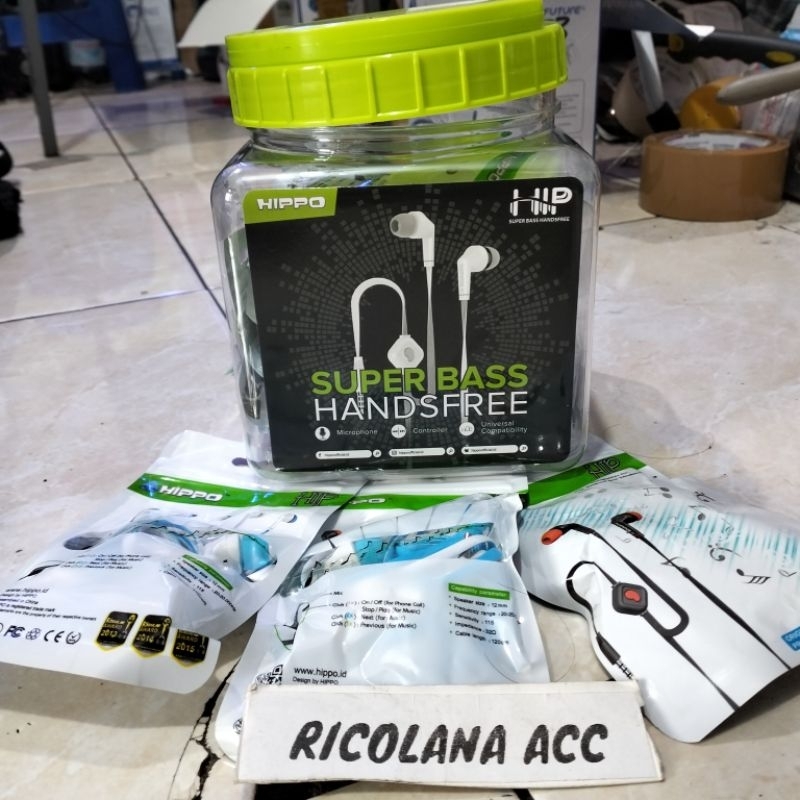ECERAN DAN GROSIR PERTOPLES HF Hippo HIP Headset Earphone Handsfree HIP Super BASS /Handsfree HIPPO 