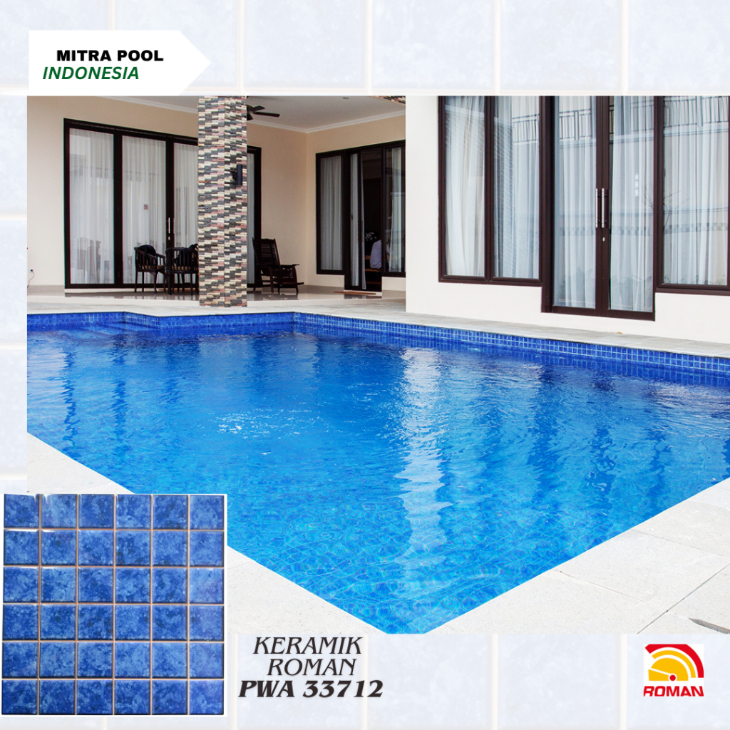 Keramik Roman PWA 33712 Grade A Keramik Kolam Renang Motif Mosaic Uk 30x30 Cm