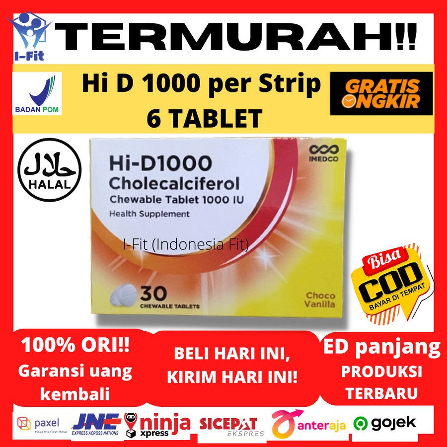 Hi D 1000 IU per Strip isi 6 tablet