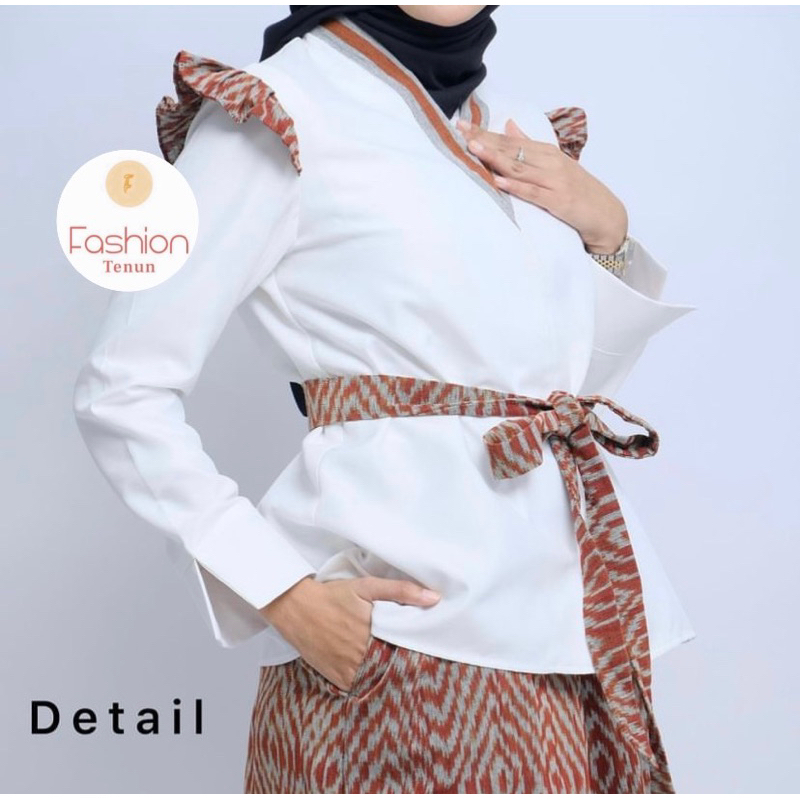 ELIKA DRESS BATIK TENUN / SET WANITA / BAJU KANTORAN / BLOUSE DAN ROK WANITA