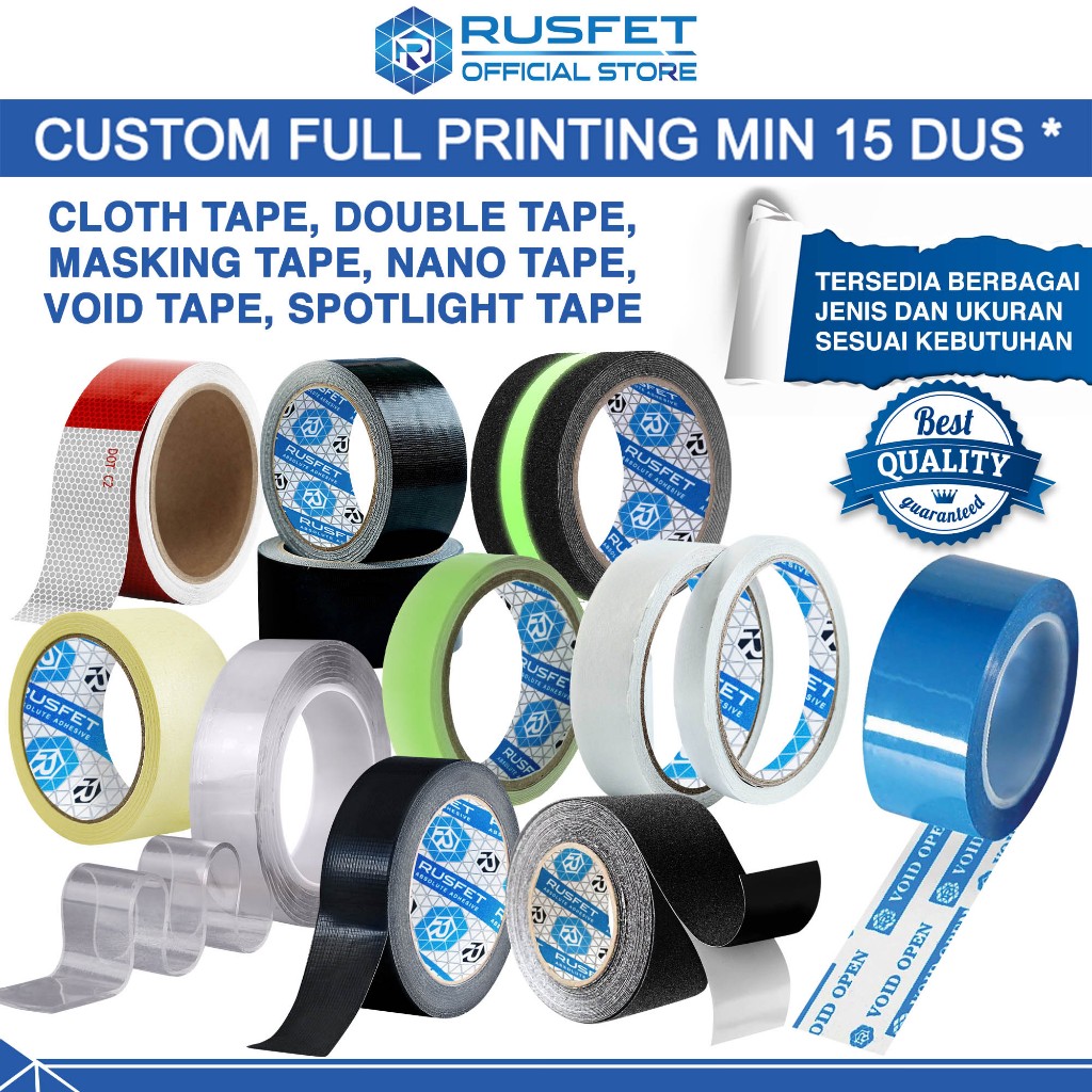 Lakban Security Void Spotlight Masking / Nano / Cloth / Double Tape / Danger Police Line Premium Ter