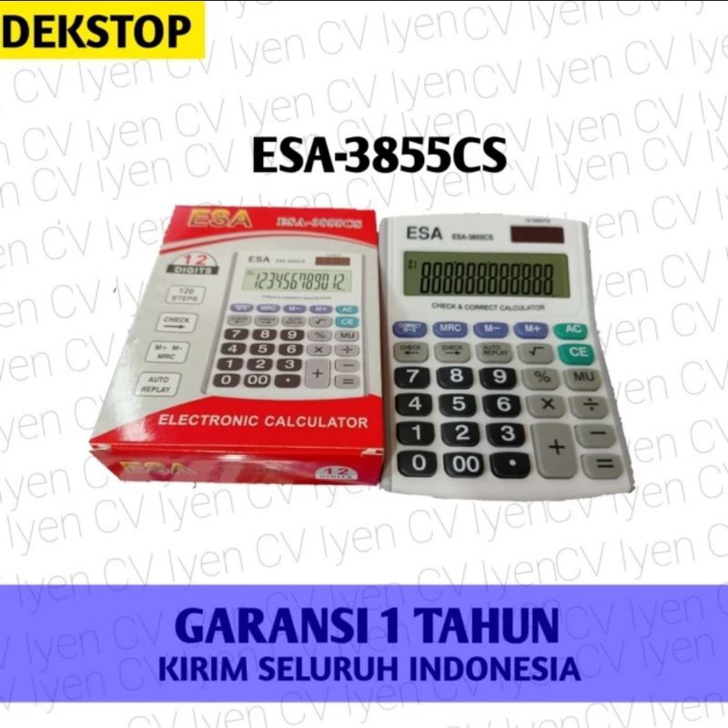 

Kalkulator Dekstop ESA-3855CS / Kalkulator ESA / Kalkulator Murah