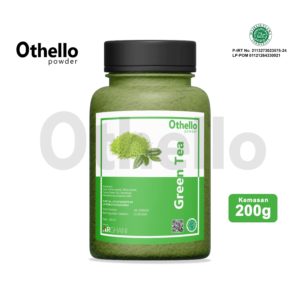 

Othello Powder Drink Bubuk MInuman Rasa Green Tea 200gram Serbuk Manis Premium Kekinian