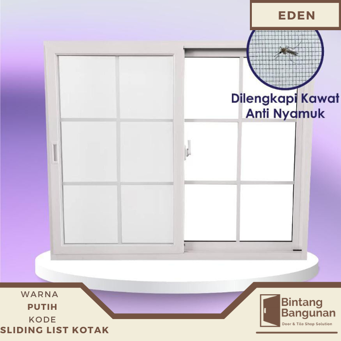 Jendela Rumah | Jendela Sliding List Kotak Alumunium EDEN - 120x100