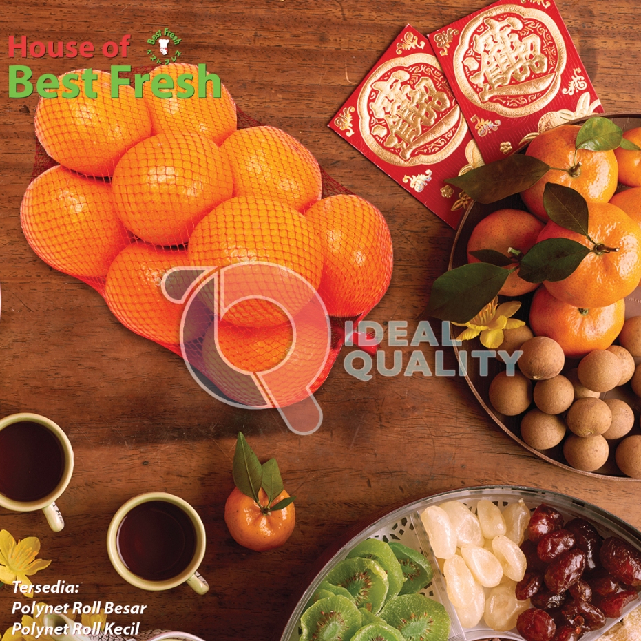 Jaring buah / polynet roll Jumbo merk best fresh (1000m) Merah/Kuning/Hijau/Putih