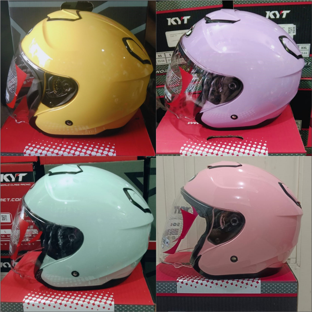 Helm KYT KYOTO R WARNA ORIGINAL KYT Kuning, Lavender, sage, peach