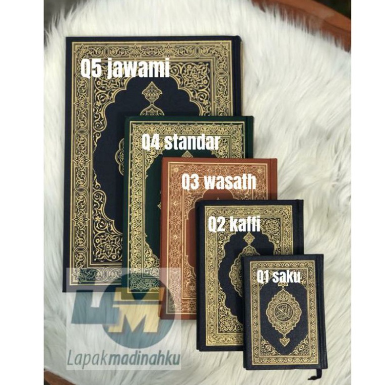 KODE L95Y Mushaf Madinah All Size Q1 Q2 Q3 Q4 Q5 Saku Kaffi Wasath Standar Hijau Standar Biru Jawami