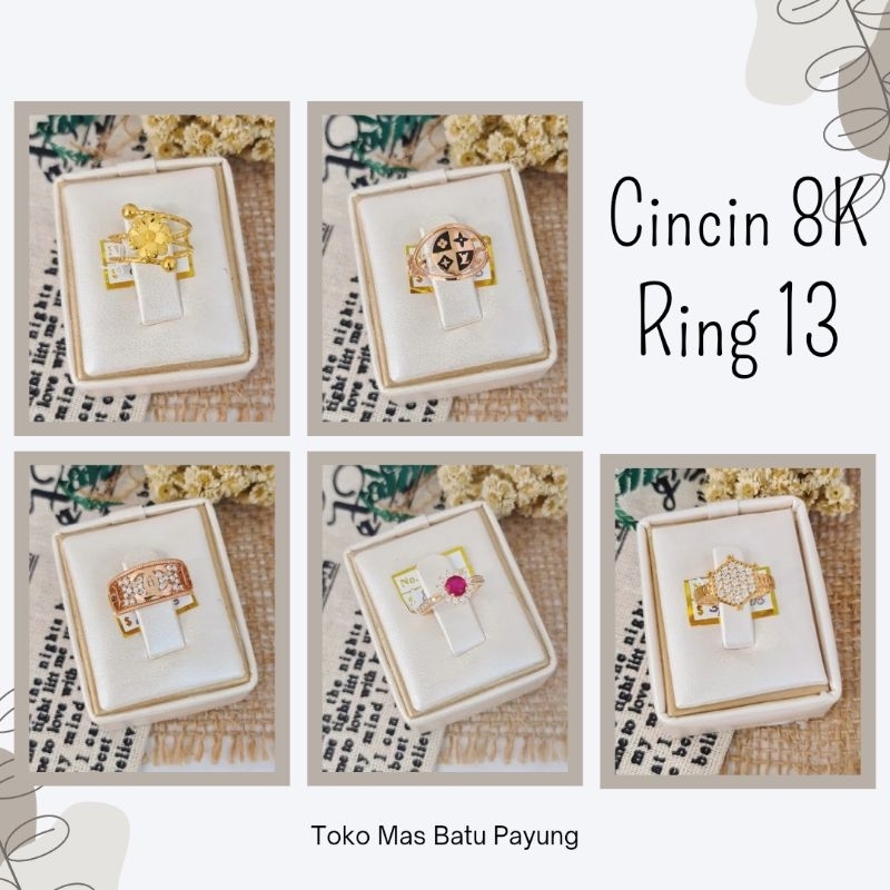 WAJIB TANYA STOK REALPIC CINCIN EMAS ASLI KADAR 8K-9K | RING 13 | AKSESORIS PERHIASAN FASHION WANITA