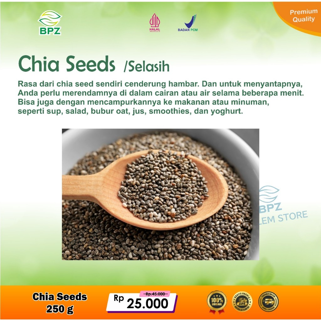 

Chia Seeds Organik Premium Original 250 gram