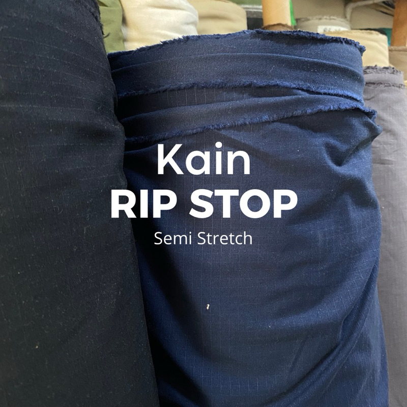Kain Katun RipStop Semi-Stretch, Kain RipStop Meteran