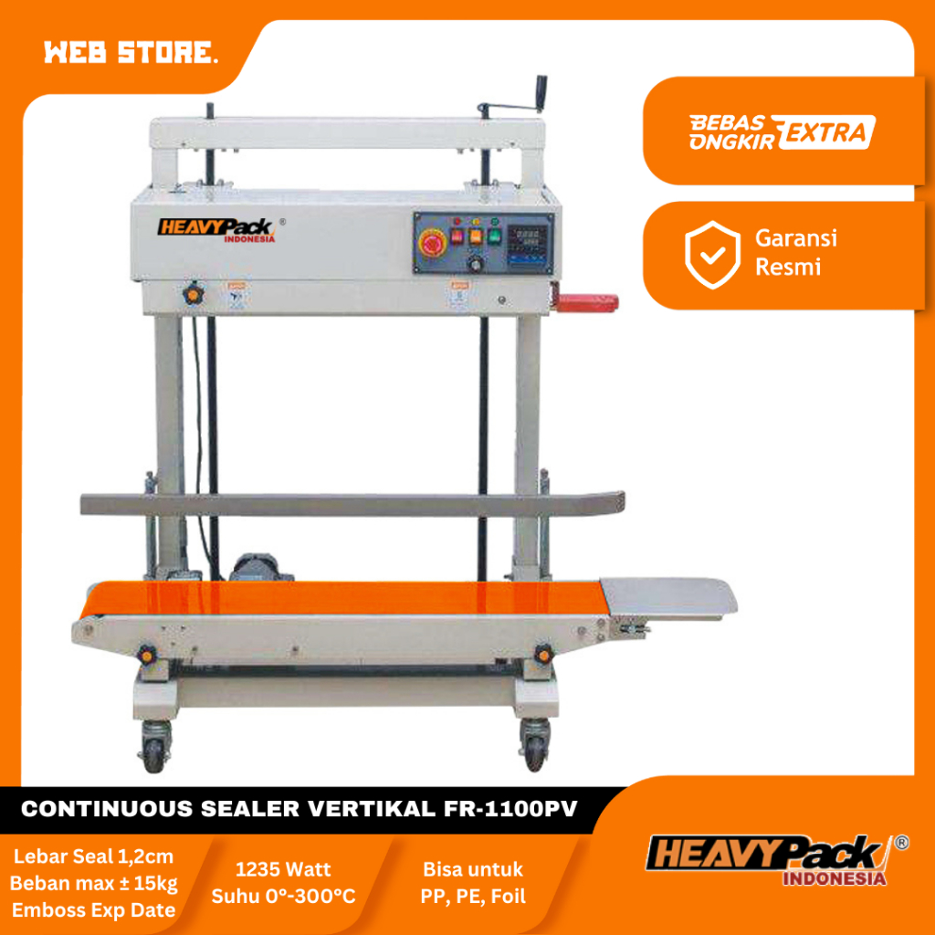 Mesin Segel Plastik Kemasan Berat Press Plastik Beras Kopi Teh Coklat Continuous Band Sealer Vertika