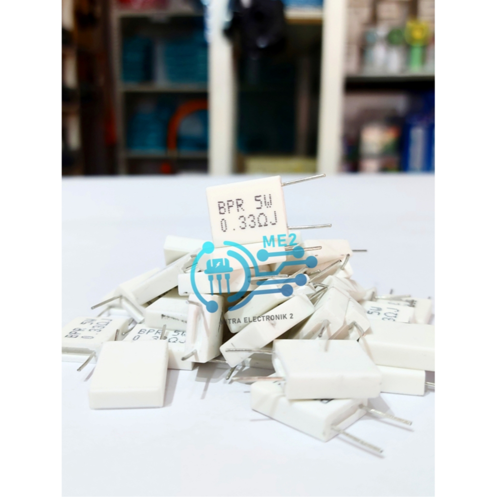 Resistor Noble 5 watt Kapasitor Kapur Berdiri 0,33 Ohm