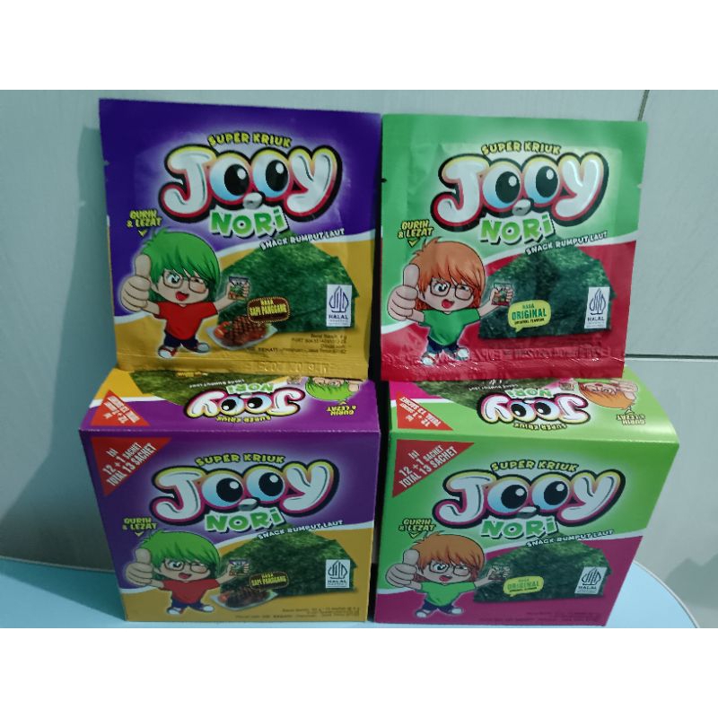 

[PROMO] Nori Jooy Rumput Laut / Cemilan Rumput Laut / Nori Snack / 1 Box isi 12+1pcs (13pcs)