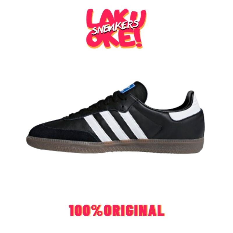 SEPATU WANITA ADIDAS SAMBA OG BLACK WHITE GUM ORIGINAL