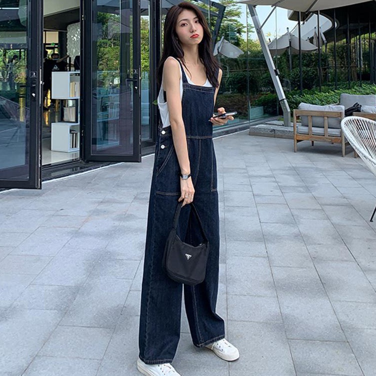 KODE R48E Overall Jeans Wanita Baju Kodok Wanita Jumpsuit Jeans Wanita