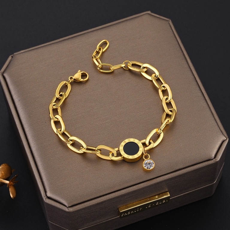 TERBAIK Defen Jewelry  Gelang Perhiasan Cewek Titanium Wanita Anti Karat el Korea Anti Luntur Ruby 4