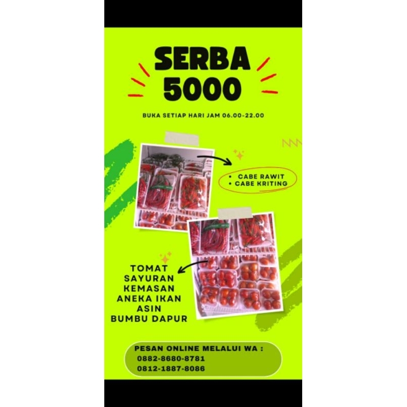 

sayur kemasan serba 5000