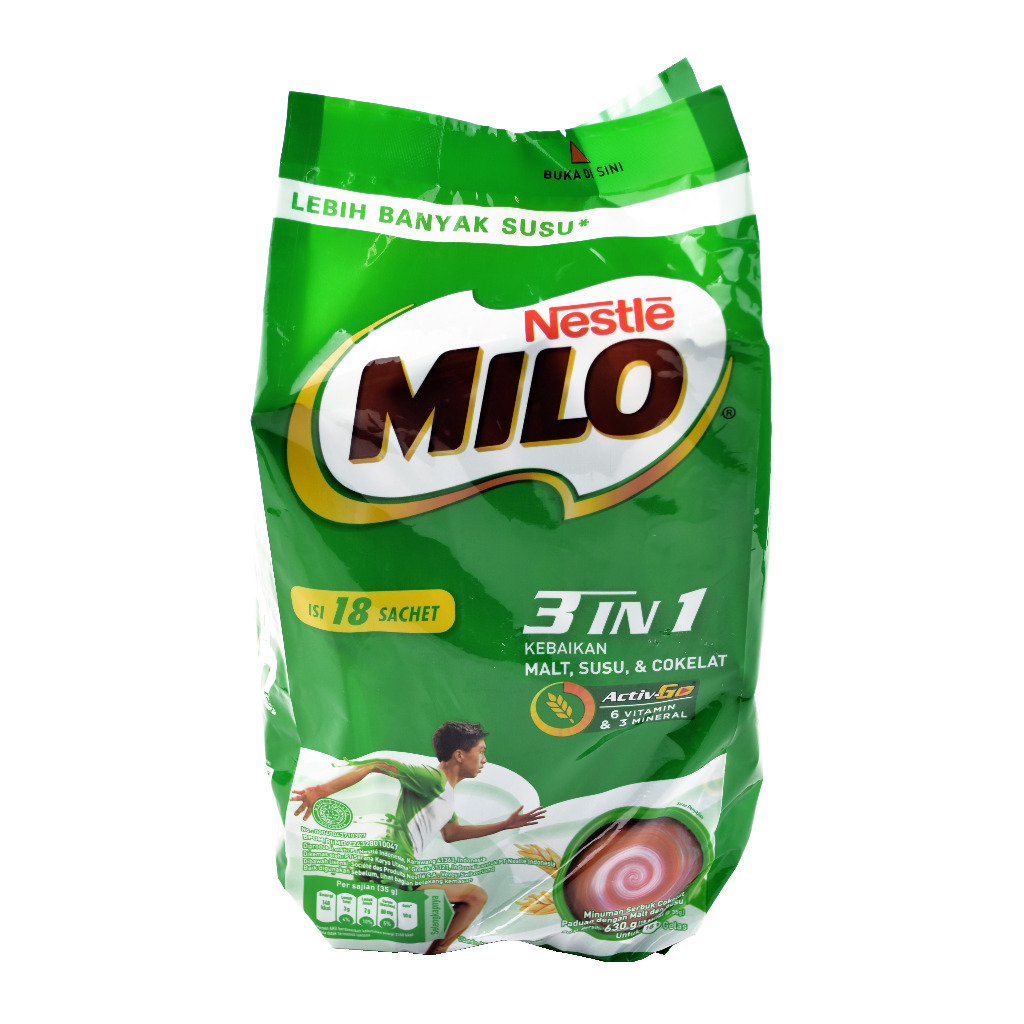 

Susu Cokelat MILO 3 In 1 isi 18 sachet @ 35 gr