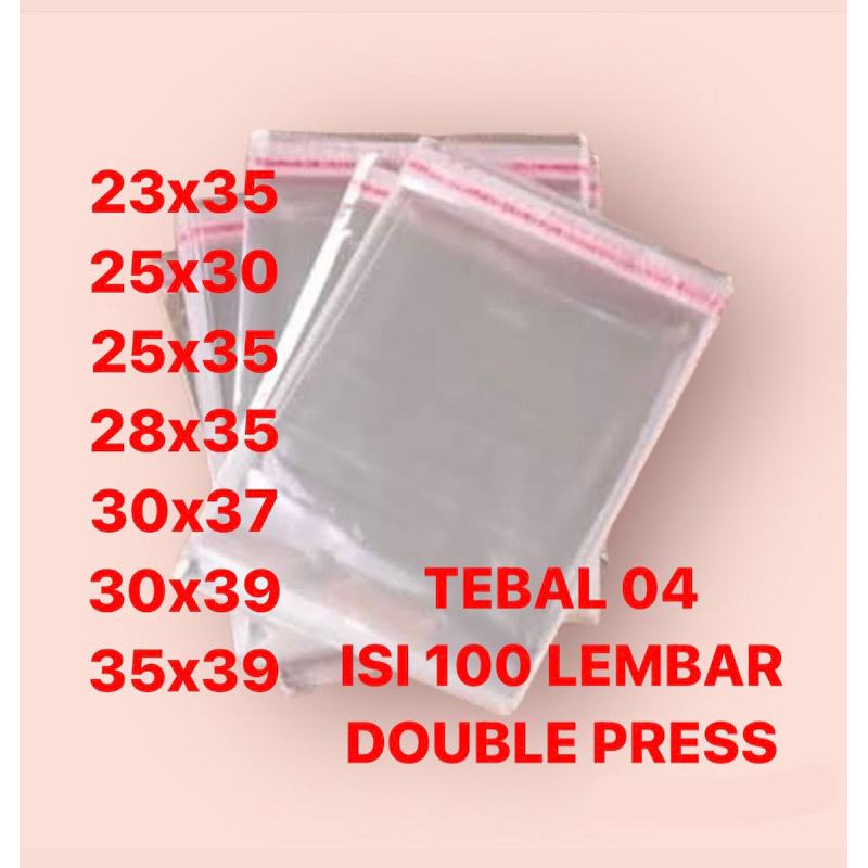 

500 PCS | 1 RIM PLASTIK OPP BAJU HIJAB 04 SEAL DOUBLE PRESS 25x35