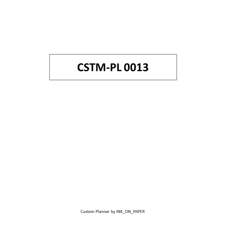 

CUSTOM PLANNER, CSTM-PL 0013 by INK_ON_PAPER