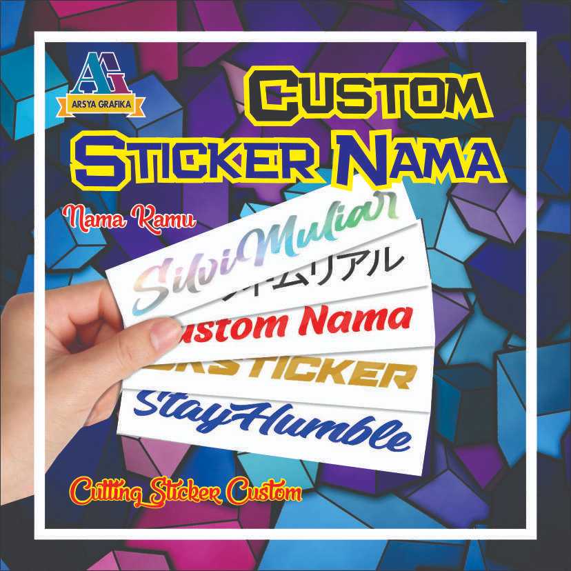 Stiker Cutting Nama Custom || Stiker Nama || cutting stiker