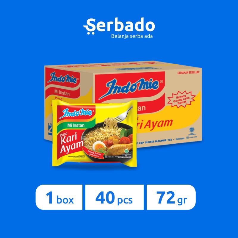 

Indomie Kuah Kari Ayam 72gr 1 Dus (Isi 40 pcs)