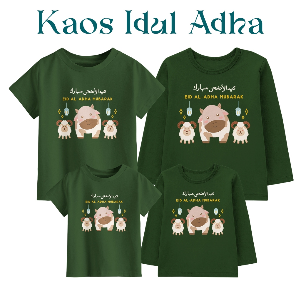 Kaos Couple Keluarga Idul Adha Warna Kaktus Anak dan Dewasa