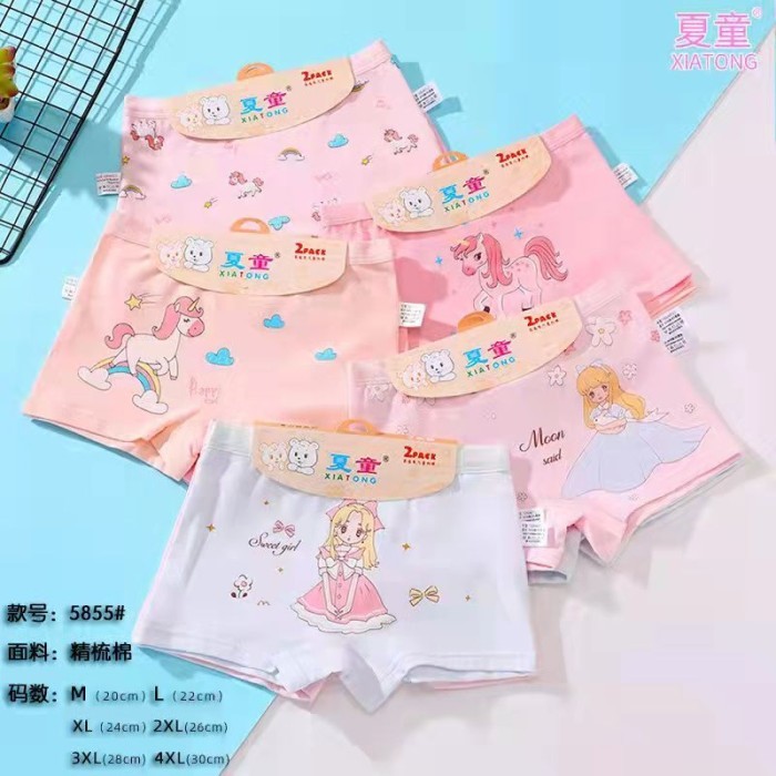 Import | Boxer Anak Cewek | Celana Dalam Anak Cewek | Boxer | Celana Dalam | CD | Xia Tong 5855 | 3X