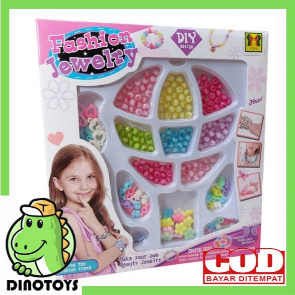 DINOTOYS MA17 DIY Aksesoris Manik Merangkai Gelang dan Kalung Jual Mainan Edukasi Anak Pernak Pernik