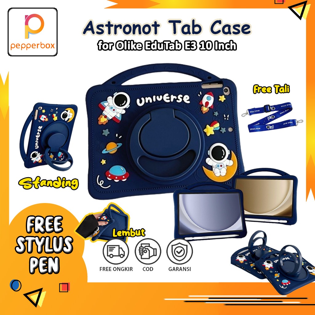 Soft Case Olike EduTab E3 10 Inch Standing Casing Cute Kids Cover Skin Pelidung Tablet Anti Air