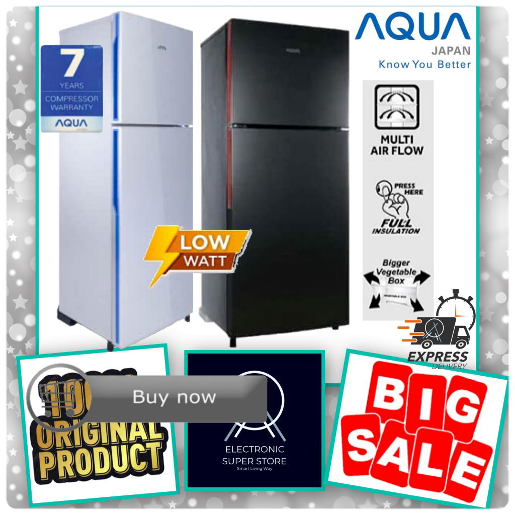 KULKAS AQUA AQR D251 AQR-D251 D251 SUPER LOW WATT FAST COOL AQUA LEMARI ES 2 PINTU AQUA SANYO