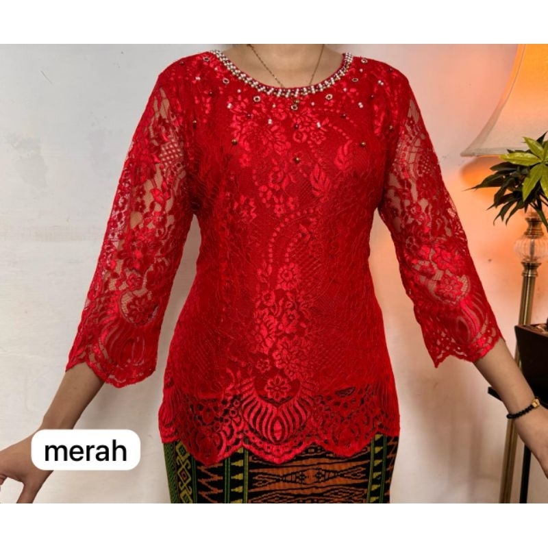 BLUS SEMI PRANCIS MOTIF TERBARU KOMBINASI PAYET MEWAH