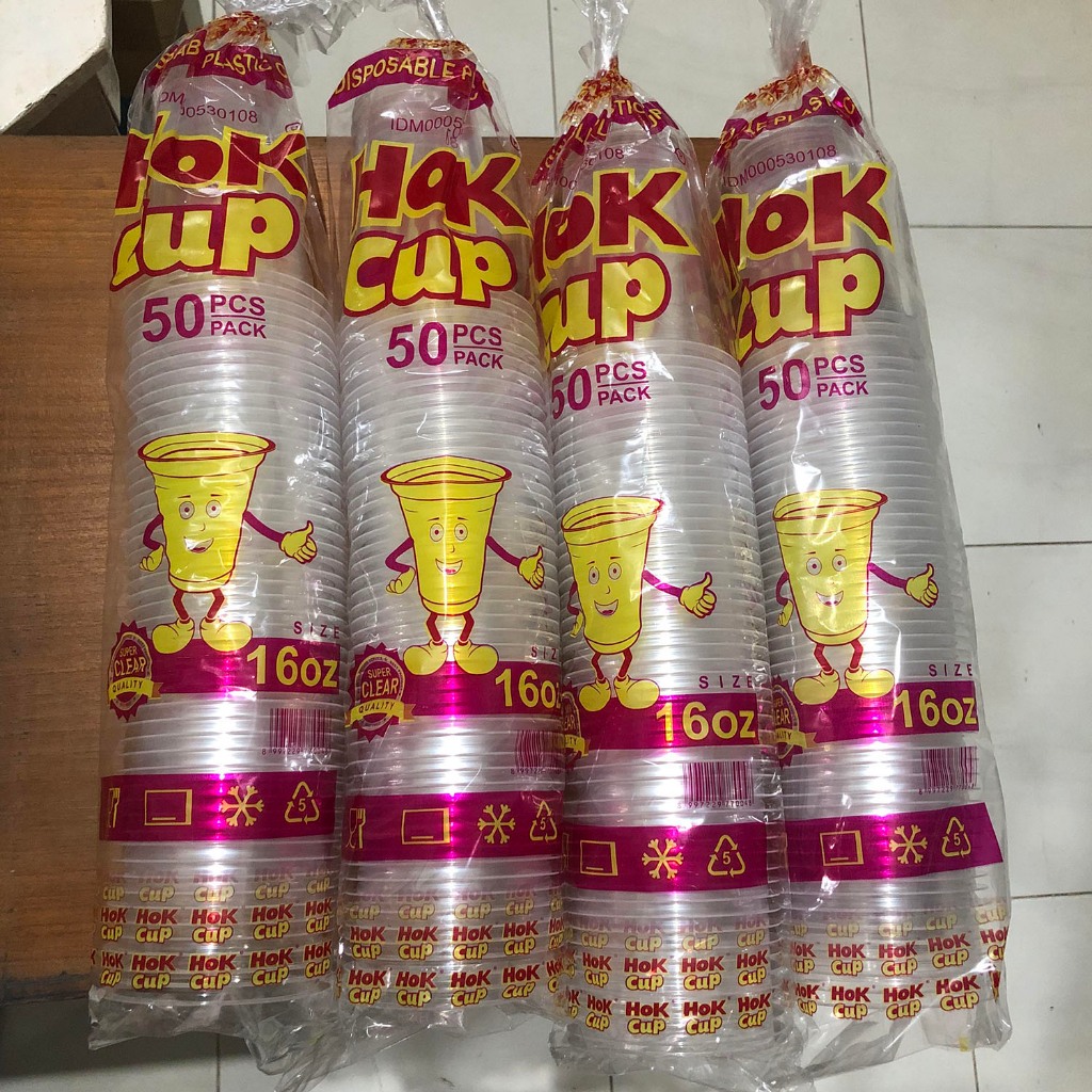 Gelas Cup Plastik 16 OZ HOK Datar / gelas boba / gelas cup plastik