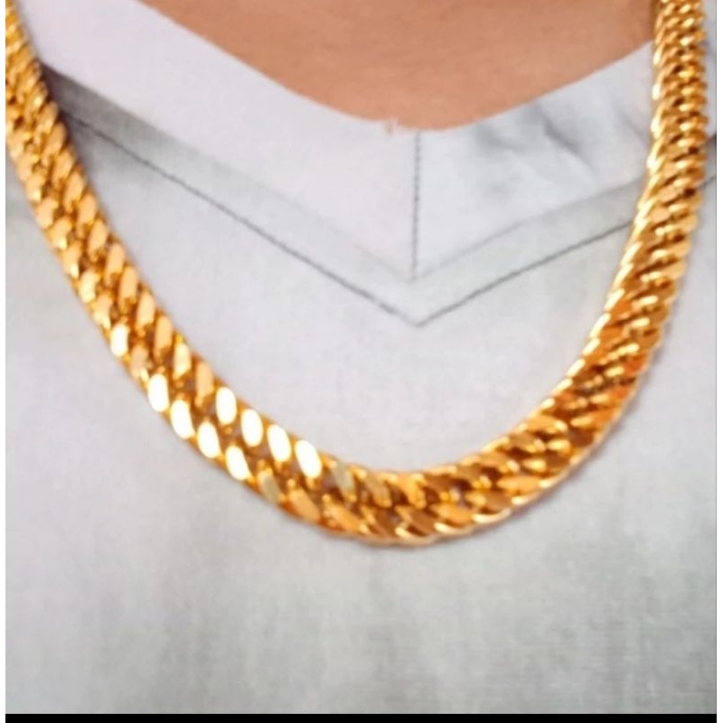 Kalung Pria Rantai Besar Super Big Titanium Gold Emas
