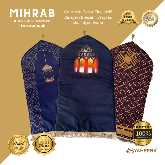 Sajadah Syaheera Mihrab -  Sajadah Busa Empuk 1 CM Alas Sajadah PVC Leather Sajadah Nyaman Tebal