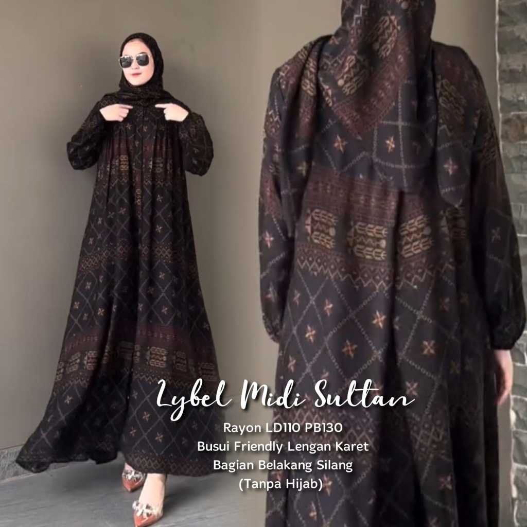SAVNA LABEL / LYBEL MIDI / LYBEL MIDI DRESS / LYBEL MIDI SULTAN / DRESS WANITA RAYON / DRESS WANITA 