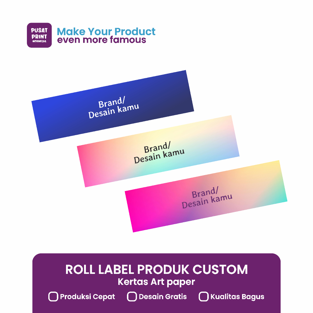 

Roll Label Souvenir Custom / Hijab / kaos Kaki / Souvenir / Kerudung Full Color (Artpaper)